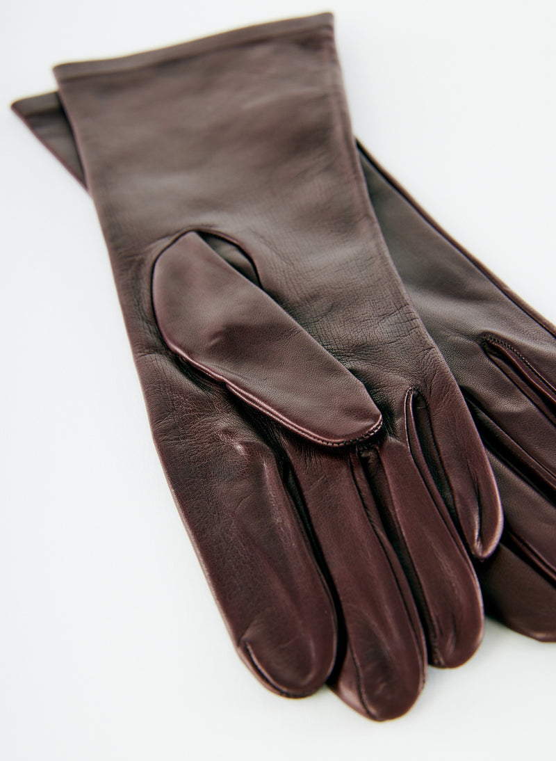 Leather Glove - Short Bordeaux-3