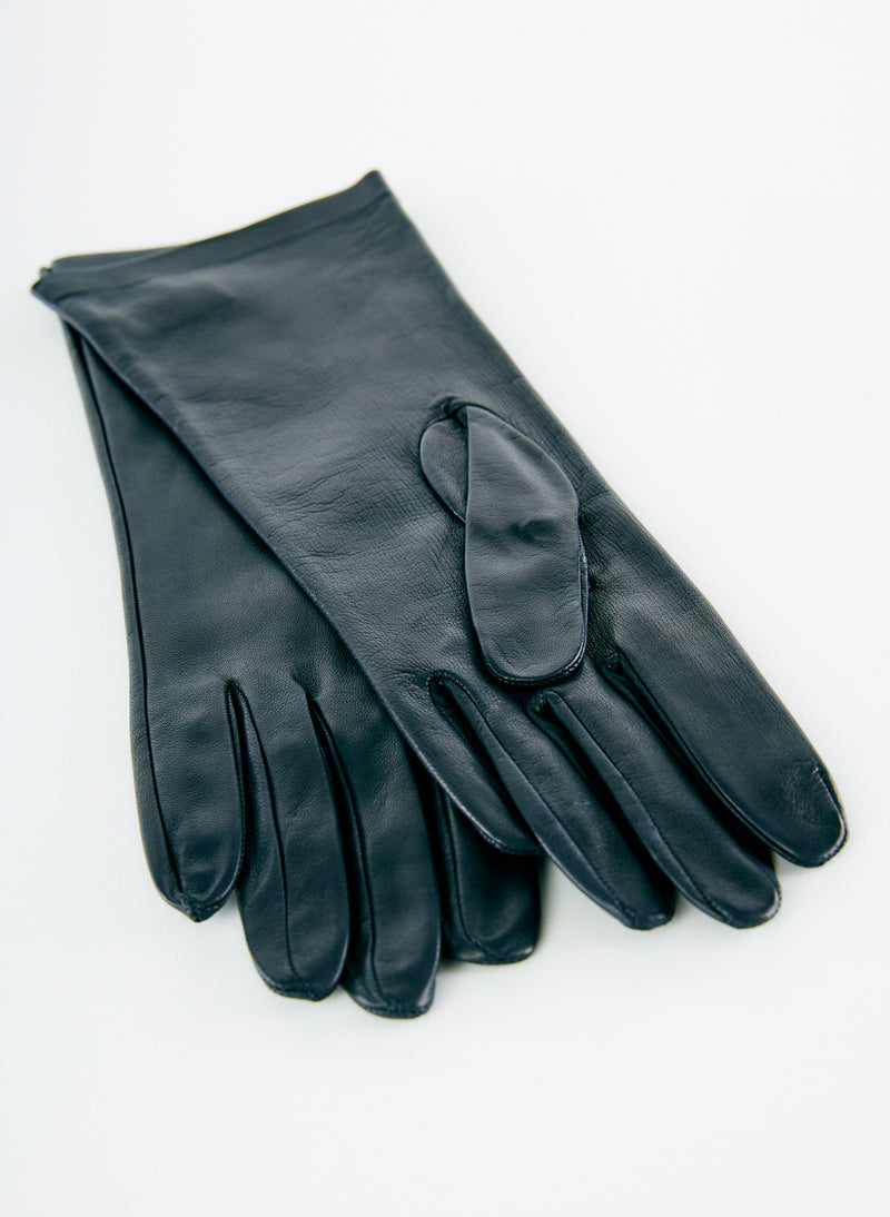 Leather Glove - Short Navy-3