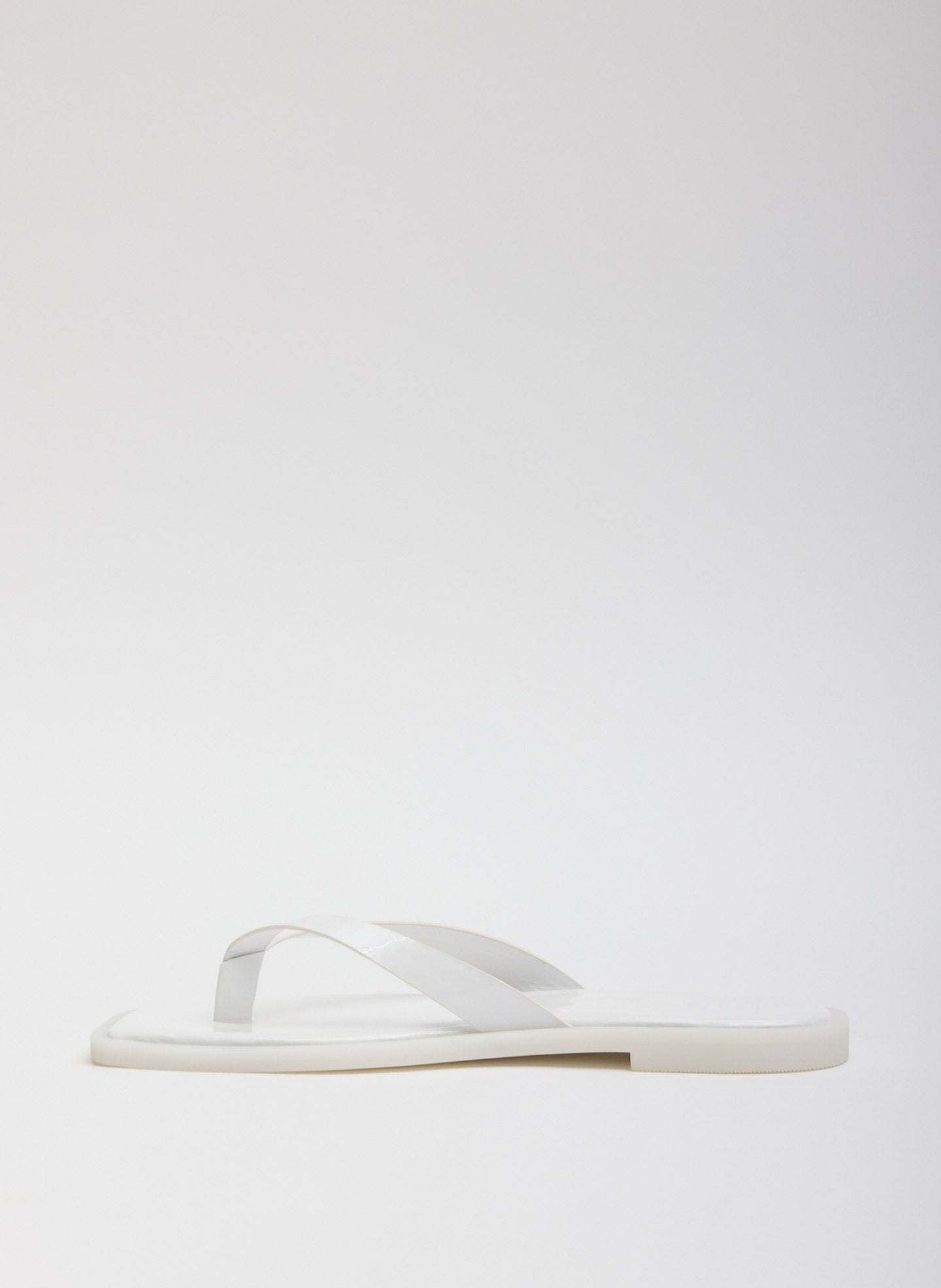 White Arnie Sandal - flip flop side view