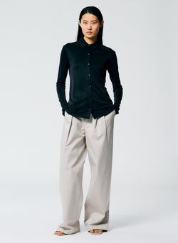 Deeba Cupro Slim Shirt Black-4
