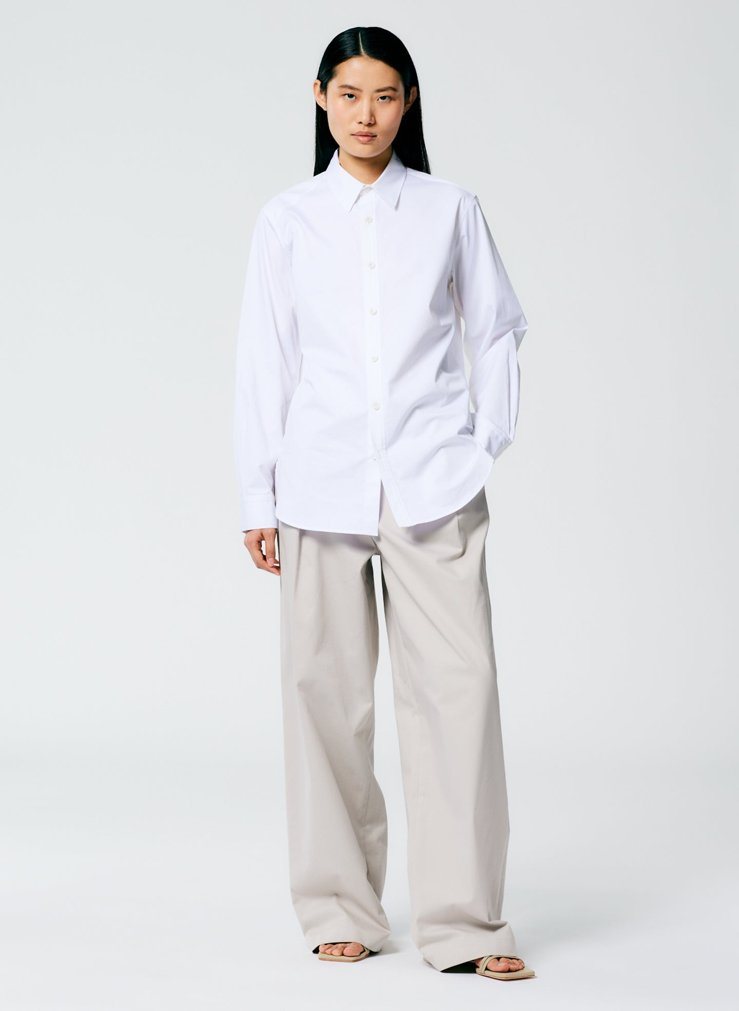 Tibi White Tech Poplin Front Zip Shirt store Size XXS