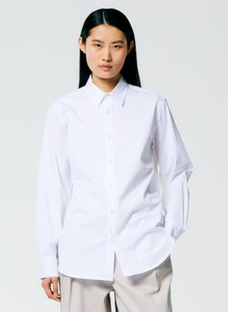 Eco Poplin Shirt With Inseam Vent White-2