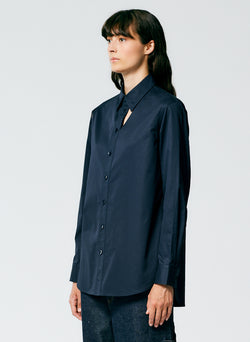 Eco Poplin Cut Out Charlie Shirt Dark Navy-2