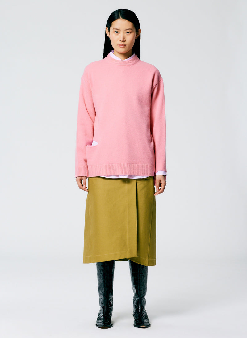 Soft Lambswool Crewneck Easy Pullover Pink-6
