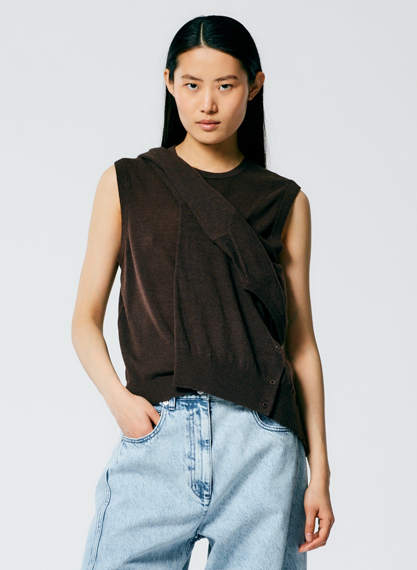 leinwande 冷た Mix Roop Sleeveless Sweater