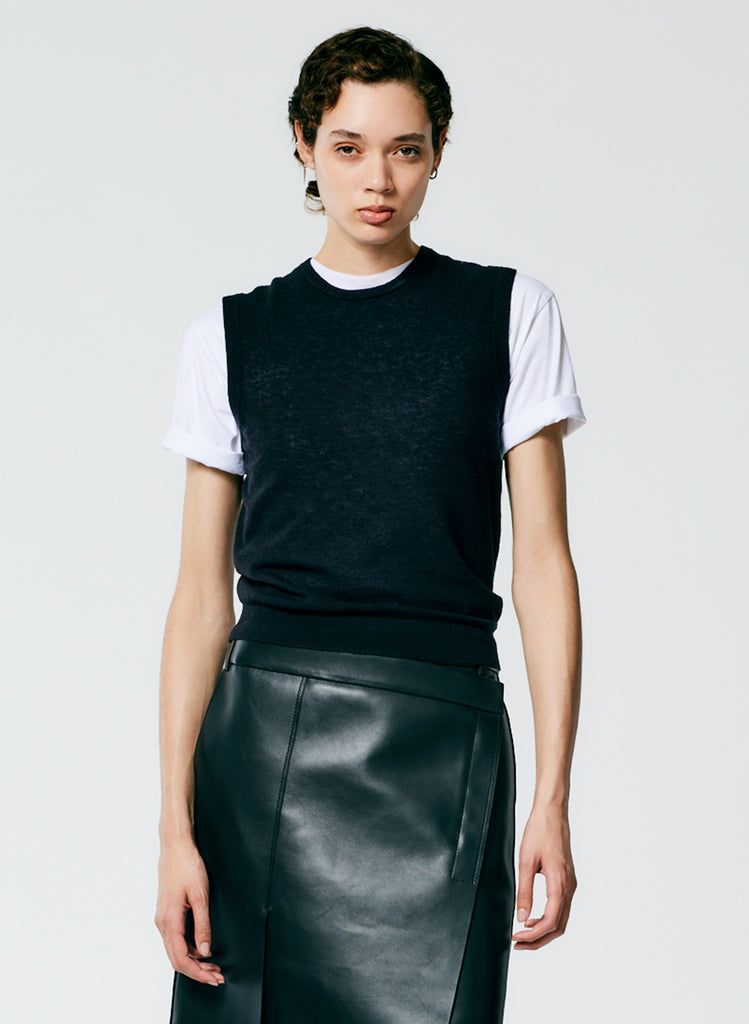 Skinlike Mercerized Wool Sleeveless Sweater