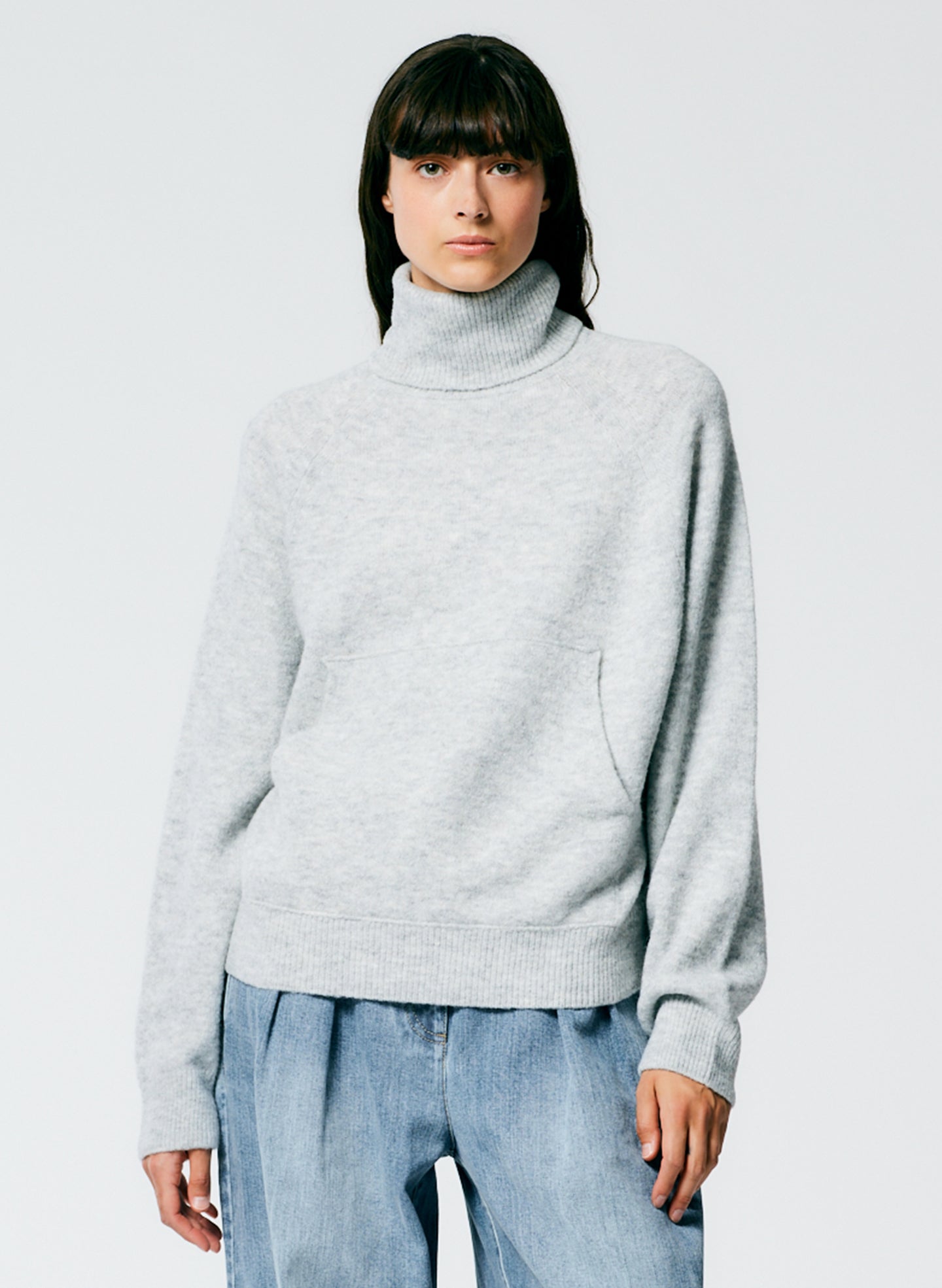 Douillet Turtleneck Easy Pullover - Light Heather Grey-1