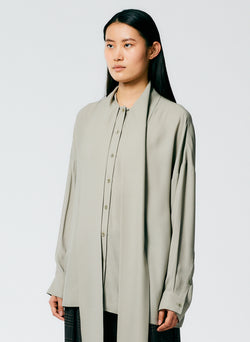 Feather Weight Eco Crepe Davenport Sculpted Shirt Grey-3
