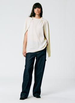 Feather Weight Cashmere Easy Cocoon Tunic Ivory-4