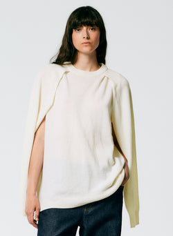 Feather Weight Cashmere Easy Cocoon Tunic Ivory-1