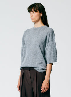 Feather Weight Cashmere Oversized Easy T-Shirt Heather Grey-2