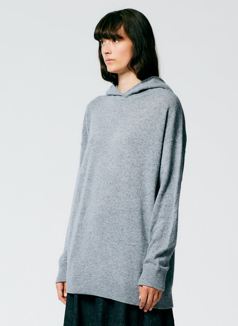 Tibi long-length cashmere hoodie - Neutrals
