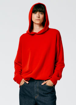 Feather Weight Cashmere Easy Mens Hoodie Red-2