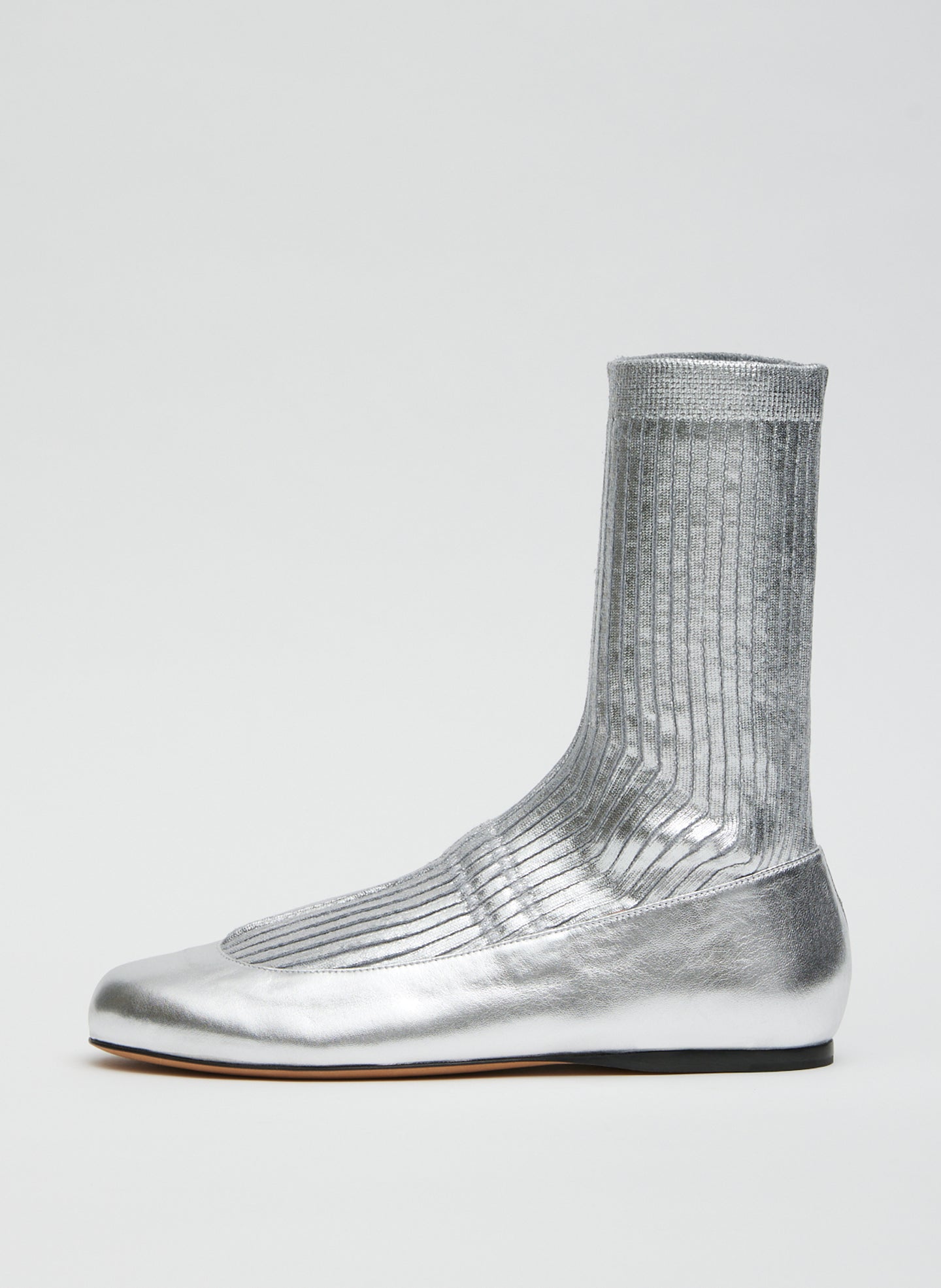 Borg Metallic Sock Shoe - Silver-1