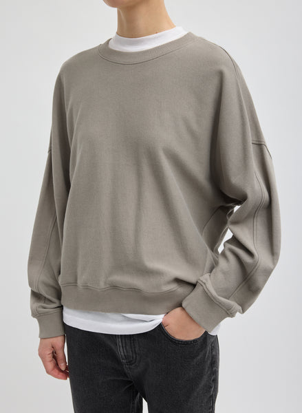 Light Weight Sweatshirting Crewneck Sweatshirt – Tibi Official