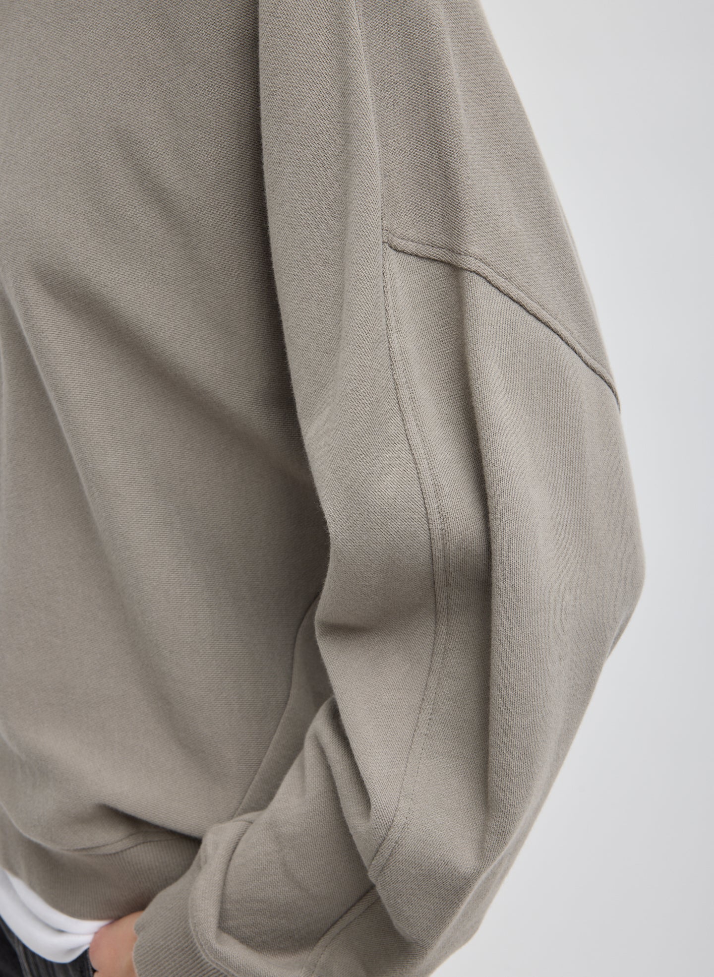 Dark Stone Light Weight Sweatshirting Crewneck Sweatshirt - closeup