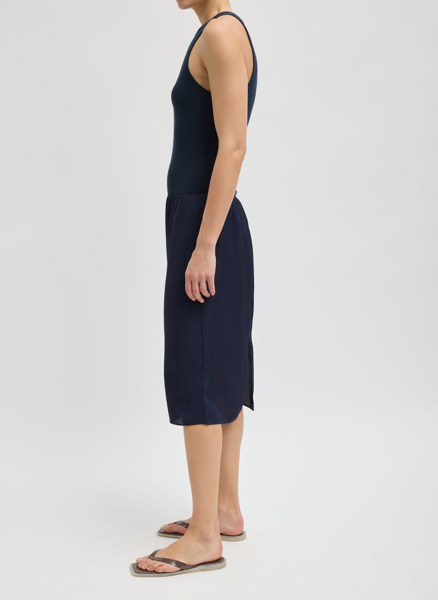 Circular Fine Rib T-Shirt Tank – Tibi Official