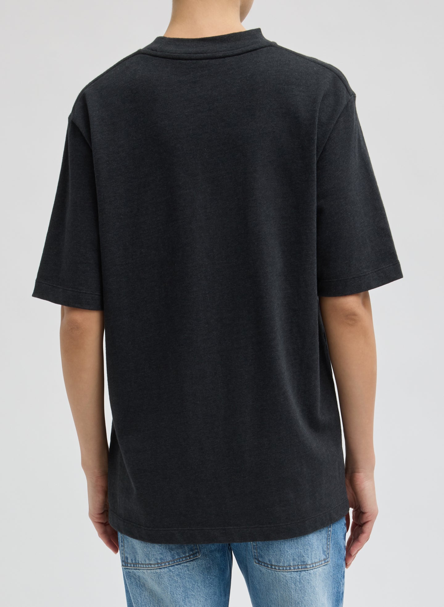 Charcoal Grey Perfect Unisex T-Shirt - back view on model