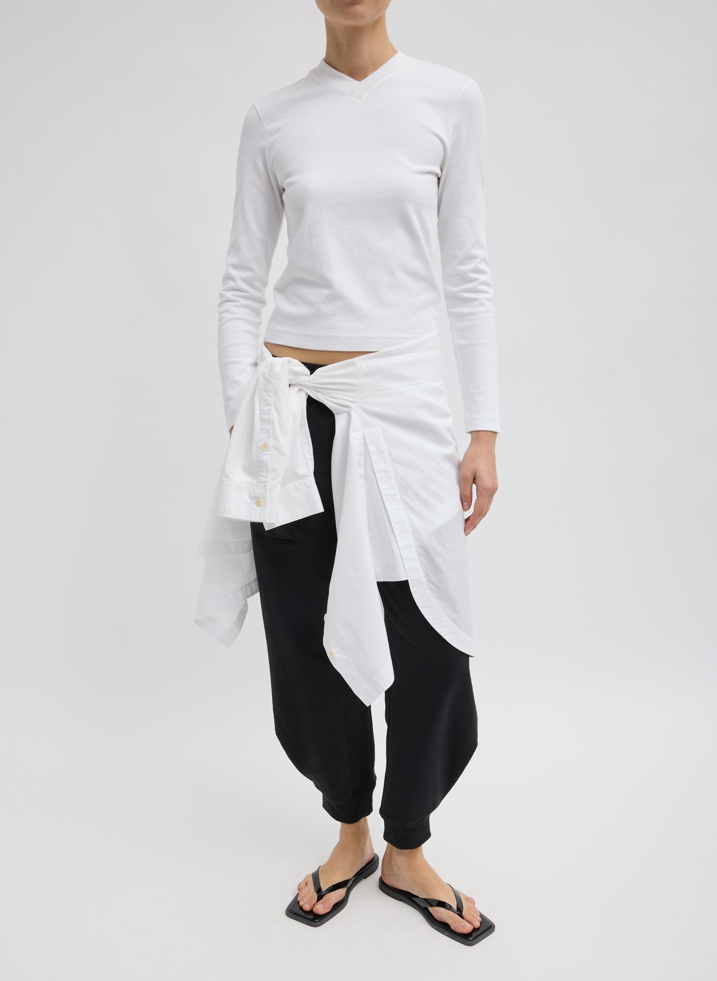 Perfect T-Shirt Shrunken V-Neck – Tibi Official
