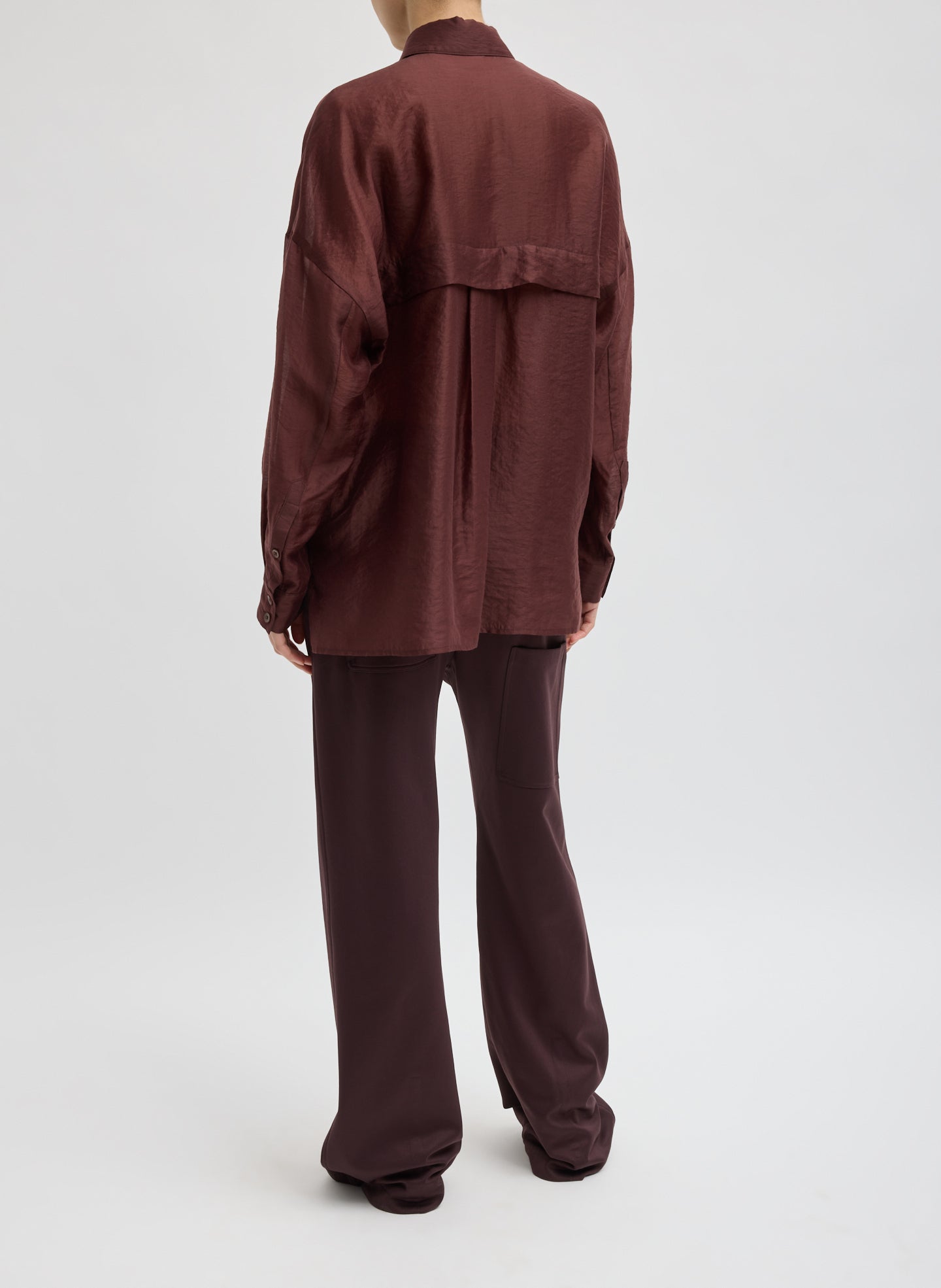 Brown Active Knit Scottie Jogger - full look, back view on model