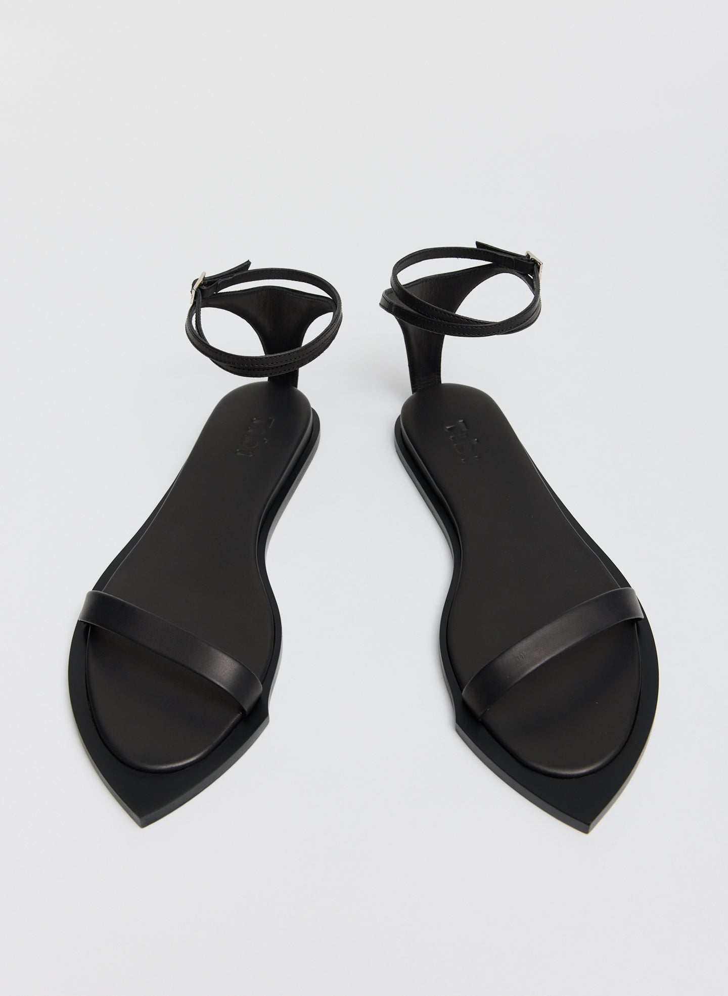 Black Aldwyn Leather Sandal - front view