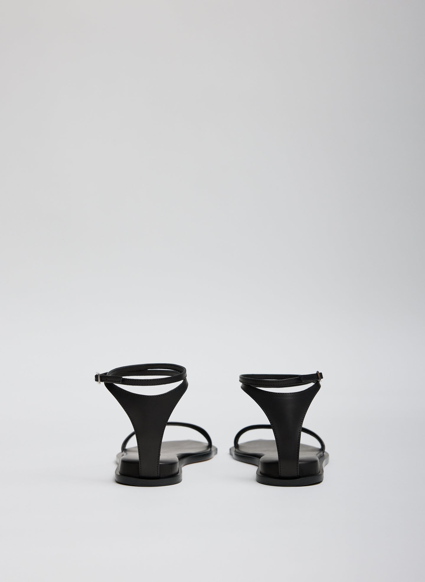 Black Aldwyn Leather Sandal - back view