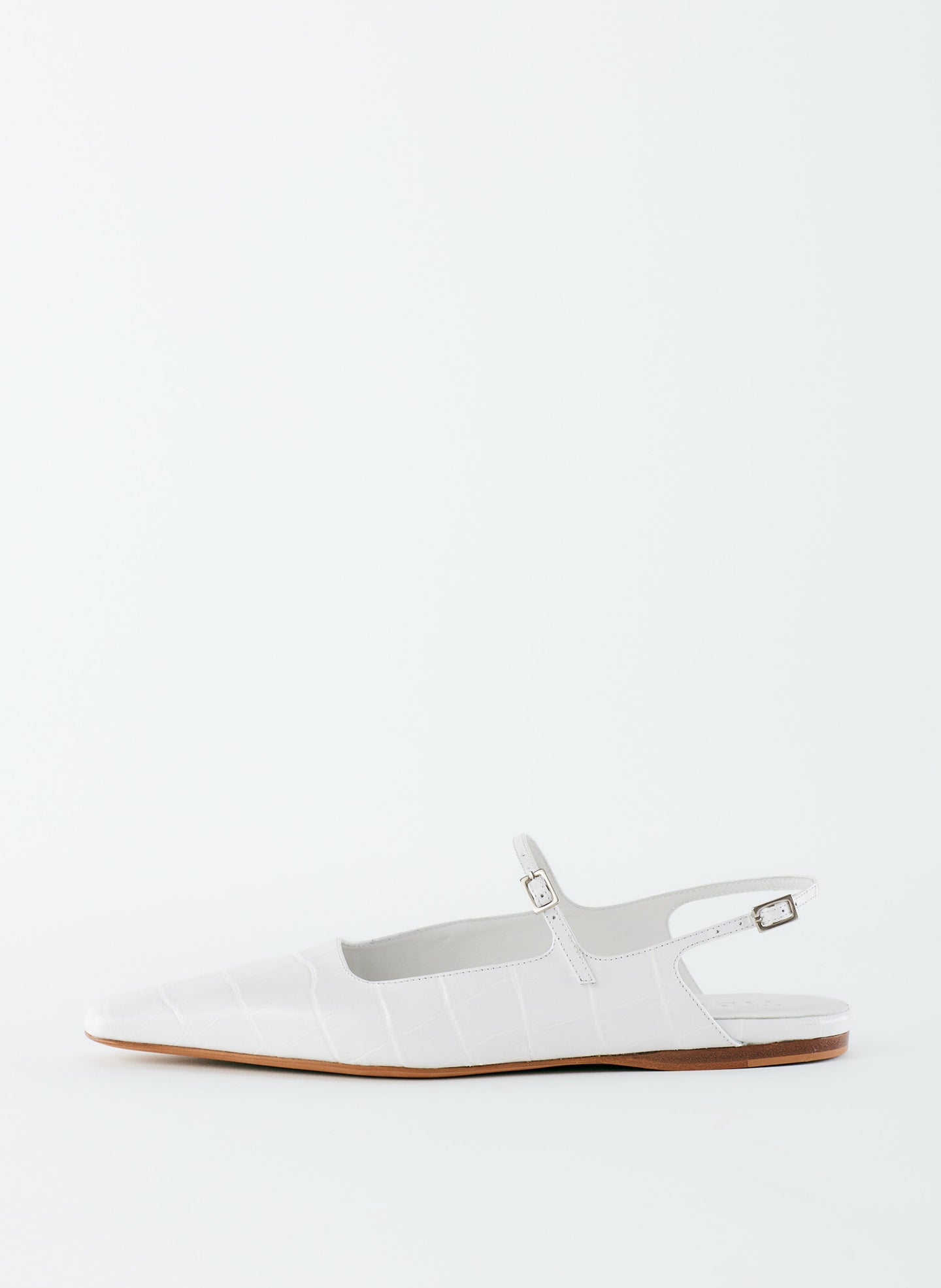 Croc Print Rudy Flat - White-1