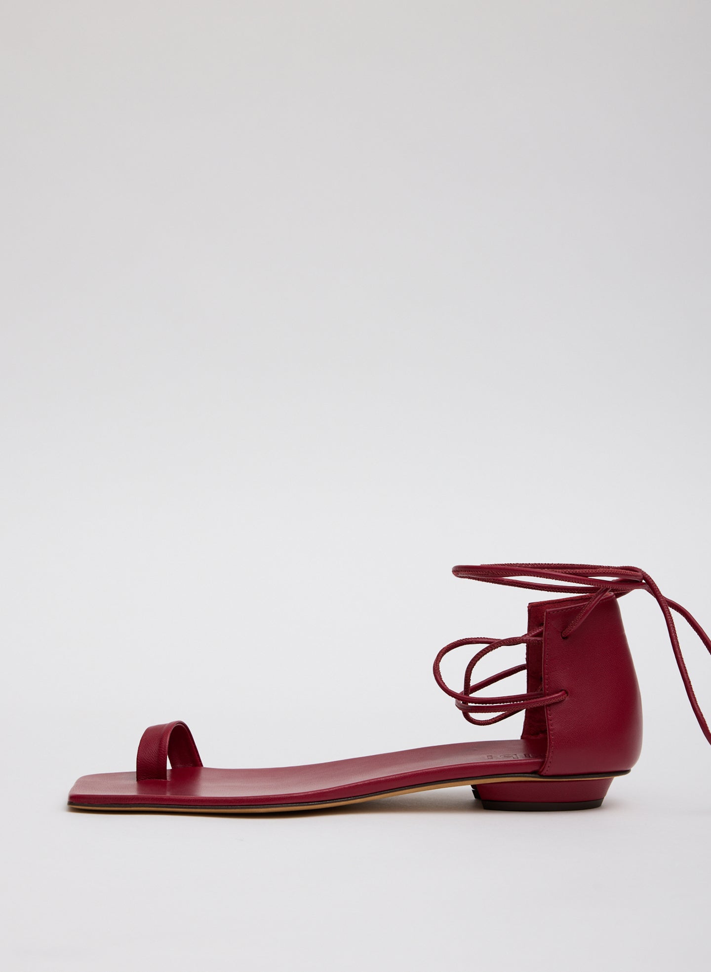 Ali Lace-Up Short Sandal - Cherry Red Ali Lace-Up Short Sandal - side view