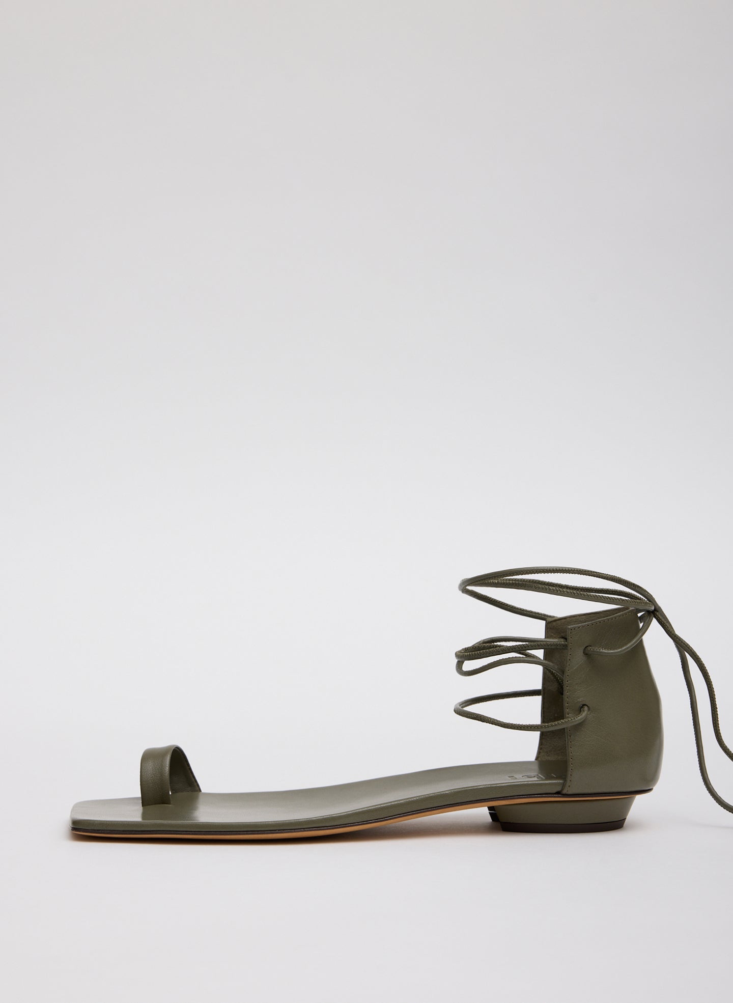 Ali Lace-Up Short Sandal - Army Green Ali Lace-Up Short Sandal - side view