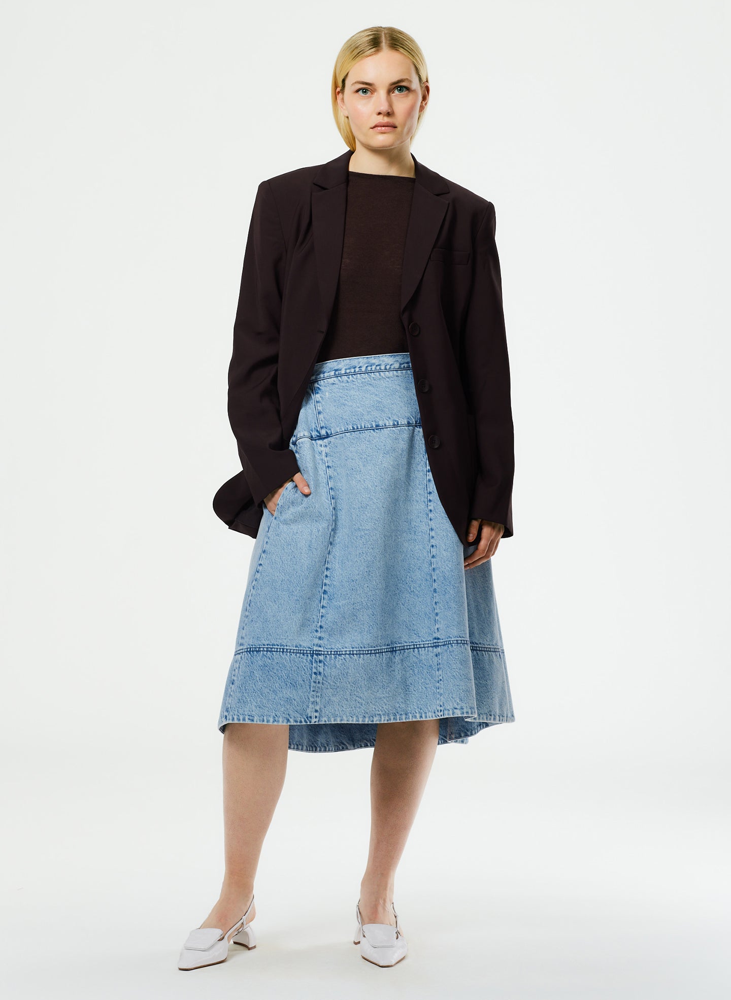 Acid Iceberg Denim Sculpted Skirt - Acid Iceberg Blue-1