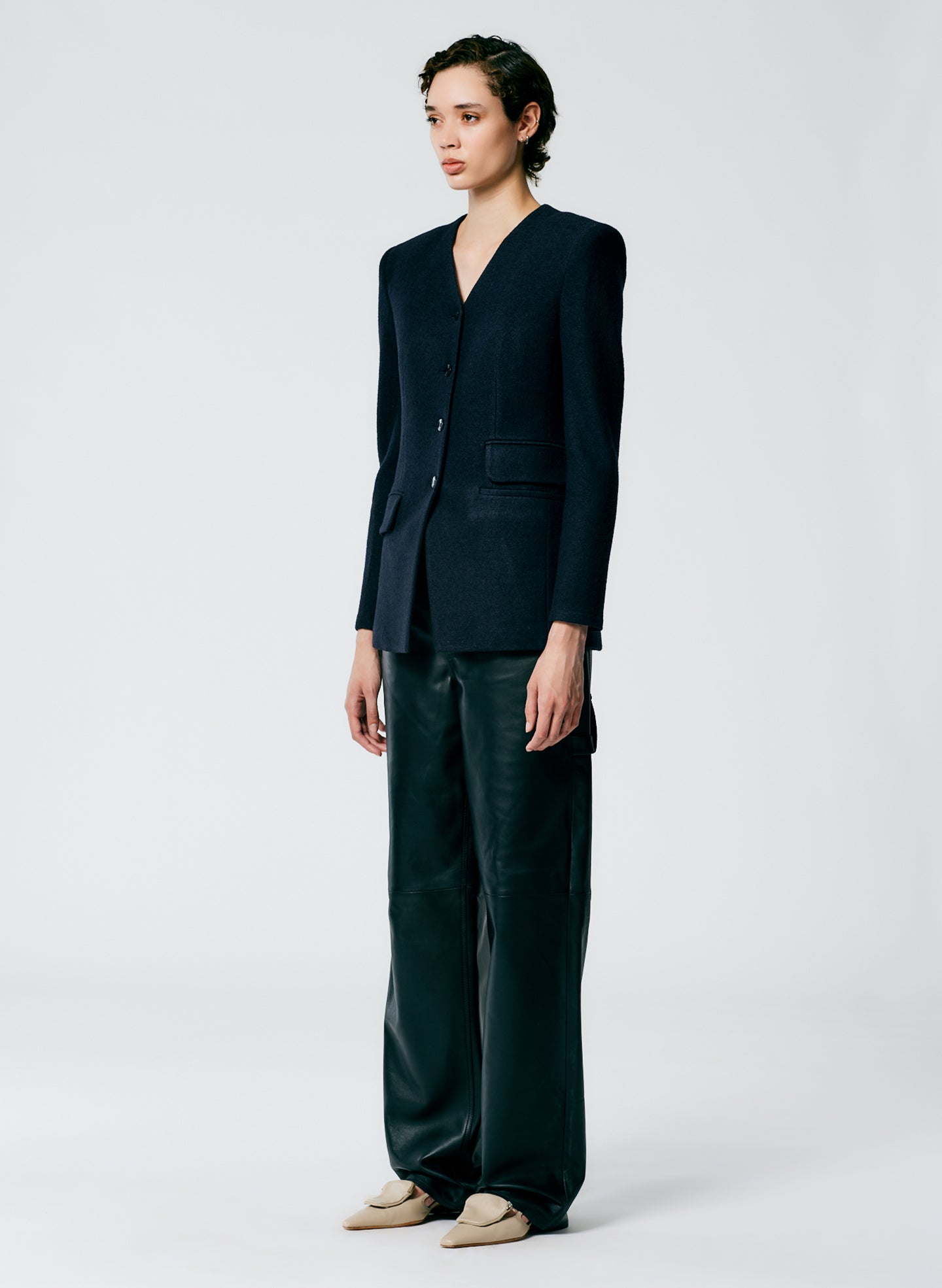 Boiled Wool Fitted Blazer – Tibi Official