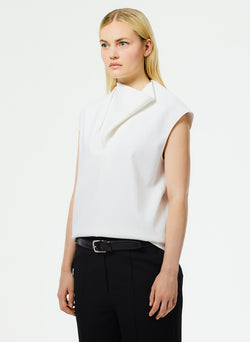 Chalky Drape Handkerchief Top White-2