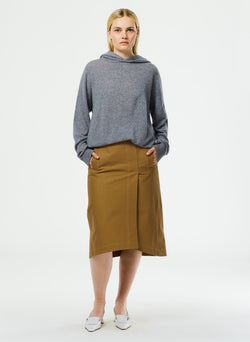 Sculpted Cotton Pitched Skirt Tan-1
