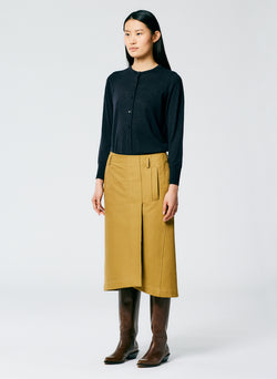 Sculpted Cotton Pitched Skirt Tan-2