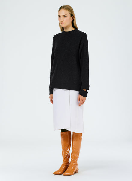 Sculpted Cotton Pitched Skirt – Tibi Official