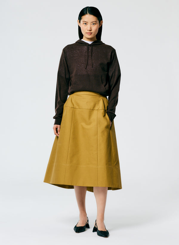 Sculpted Cotton Skirt - Tan-1