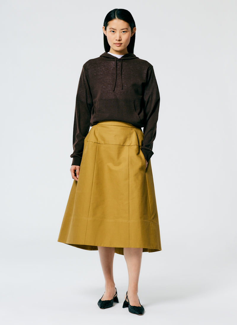 Sculpted Cotton Skirt – Tibi Official