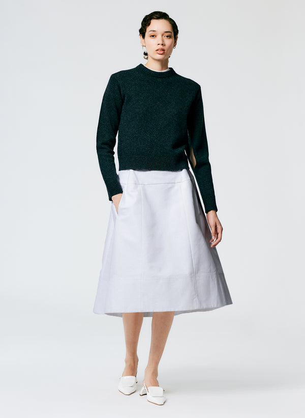 Sculpted Cotton Skirt - White-1