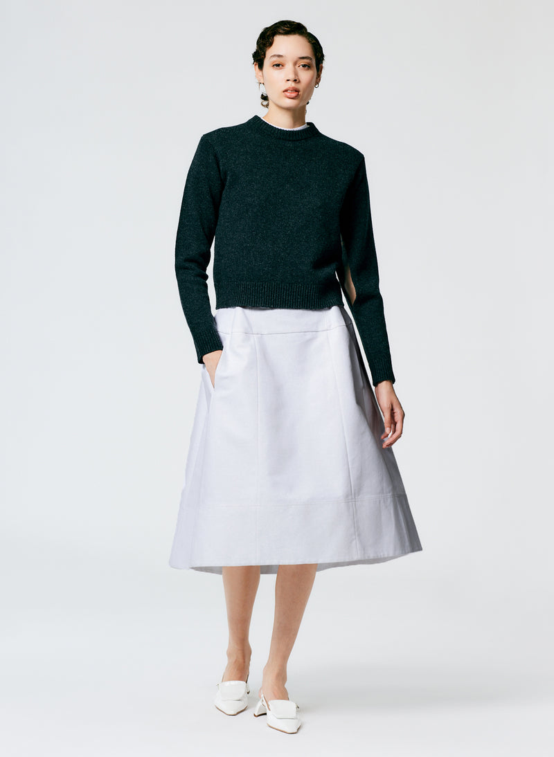 Sculpted Cotton Skirt White-1