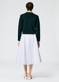 Sculpted Cotton Skirt White-5