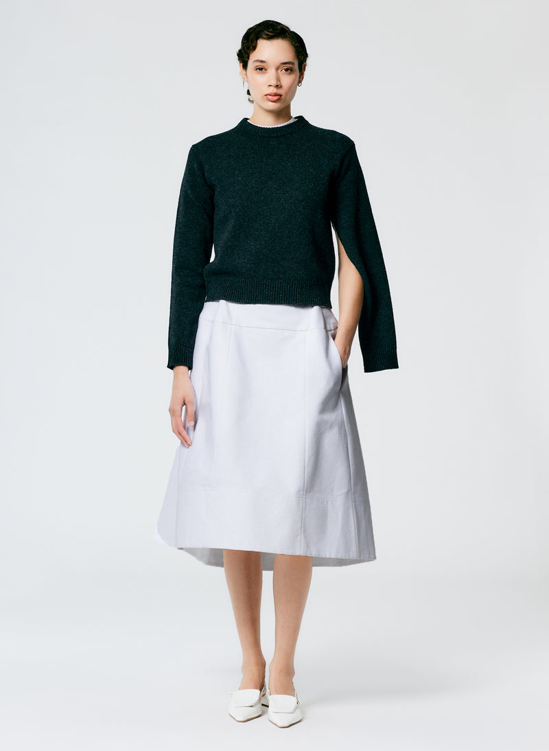 Sculpted Cotton Skirt White-3