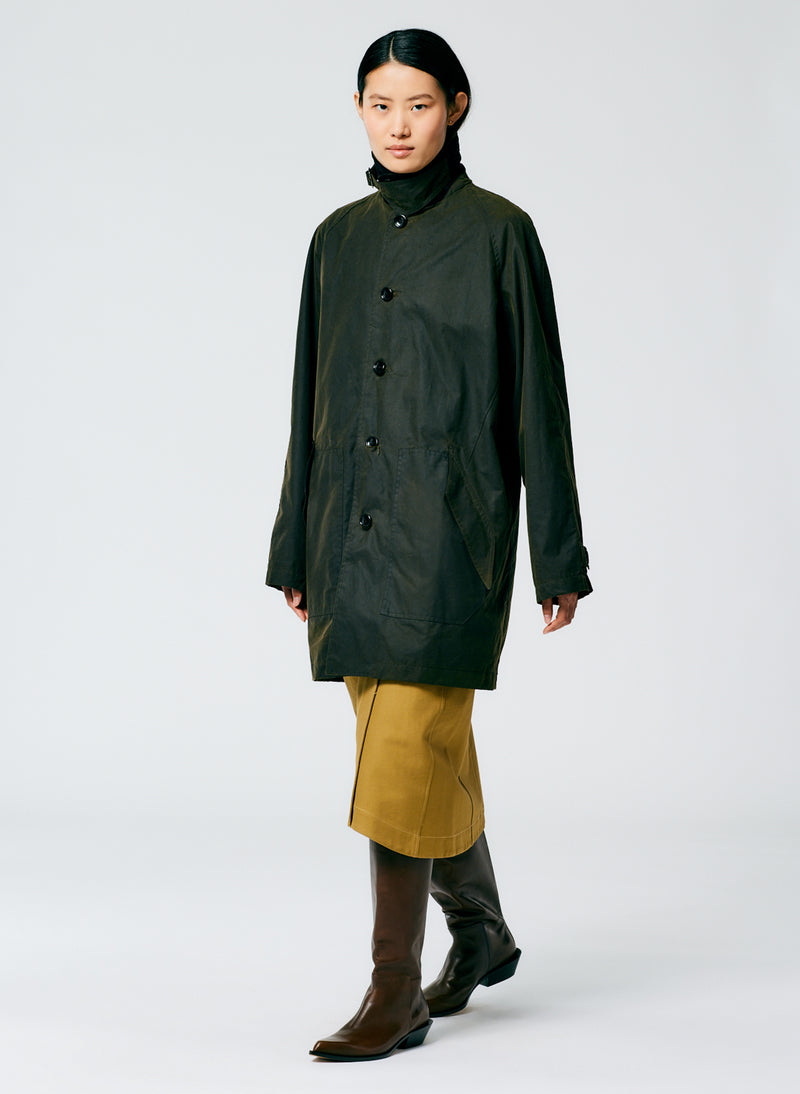 Waxed Cotton Carcoat Olive-2