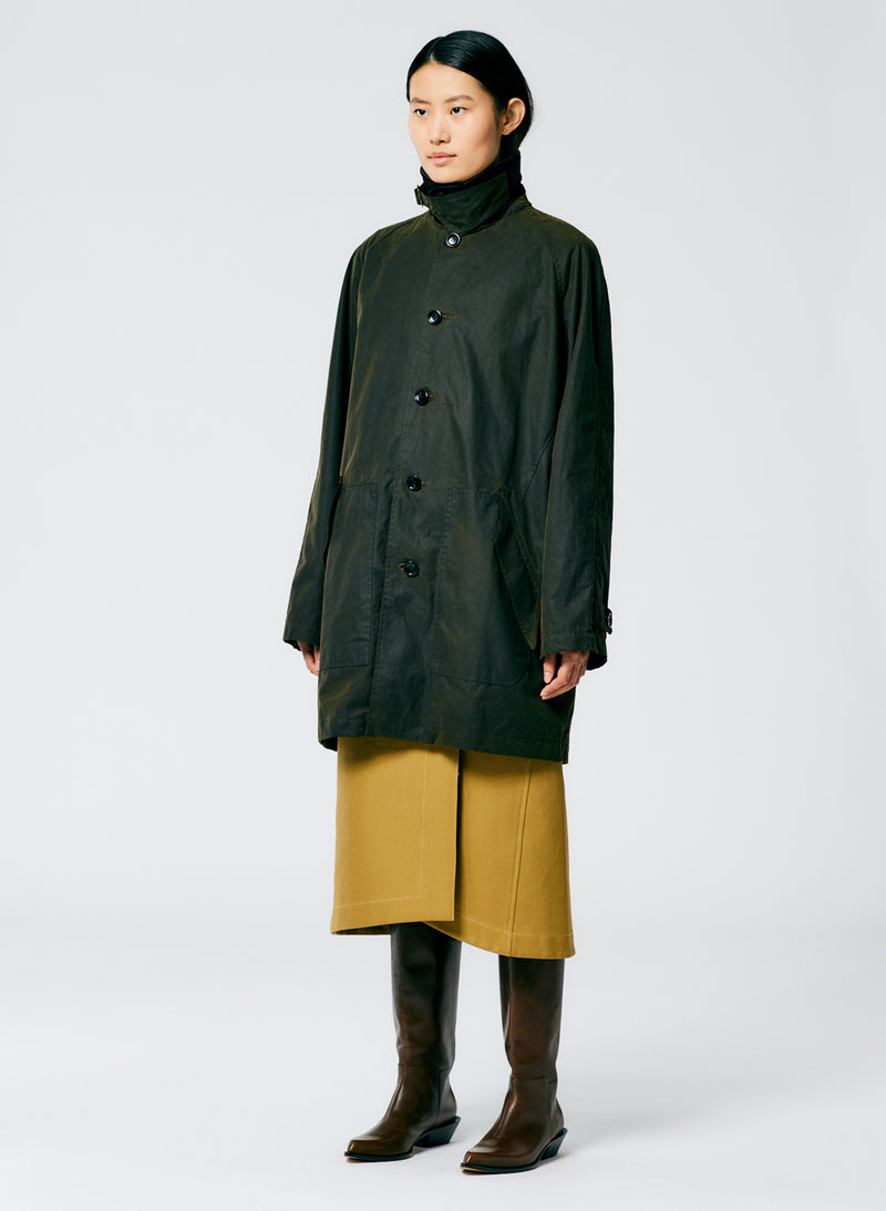 Waxed Cotton Carcoat Olive-3