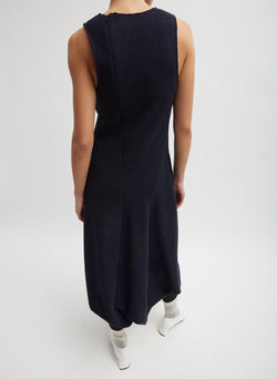 Boucle Knit Tank Tucked Dress Midnight Navy-5