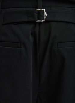 Bio Twill Triple Pleat Cropped Pant Black-3