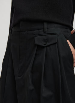 Bio Twill Triple Pleat Skirt Black-2