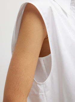 Eco Poplin Sleeveless Shirt White-2