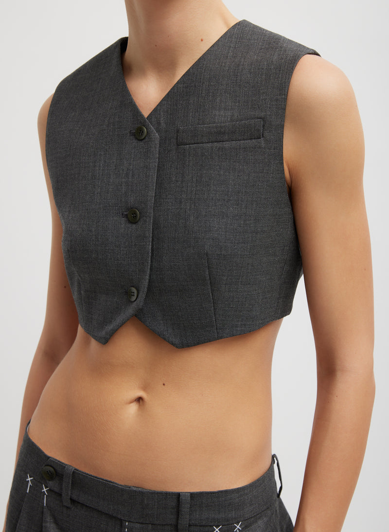 Ellis Suiting Shrunken Vest – Tibi Official