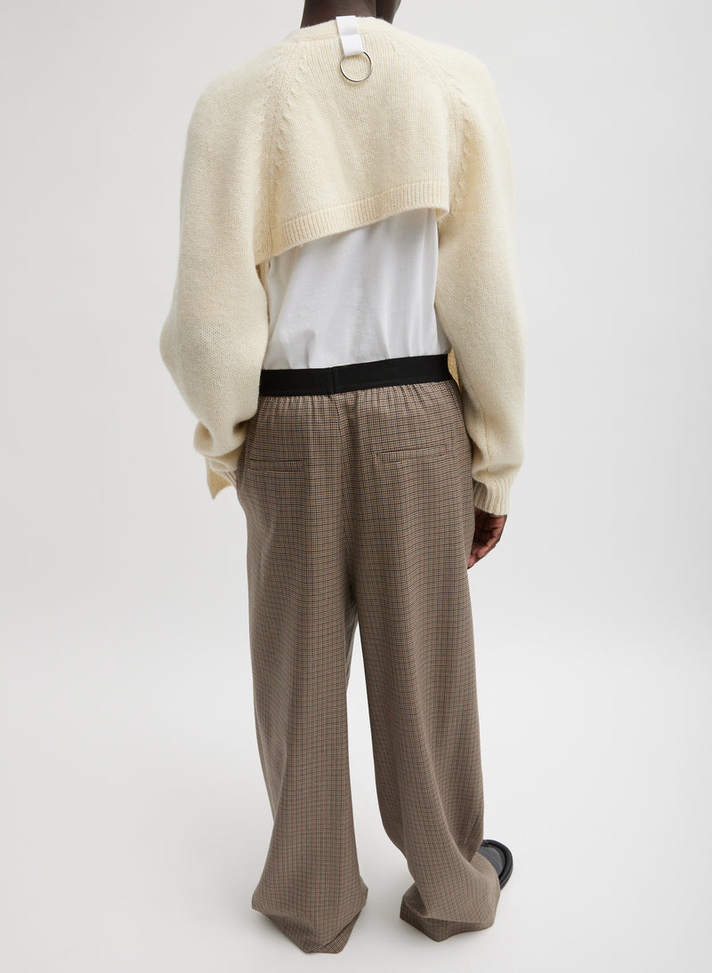 Soft Lambswool Half Cardigan Ivory-4