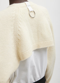 Soft Lambswool Half Cardigan Ivory-2